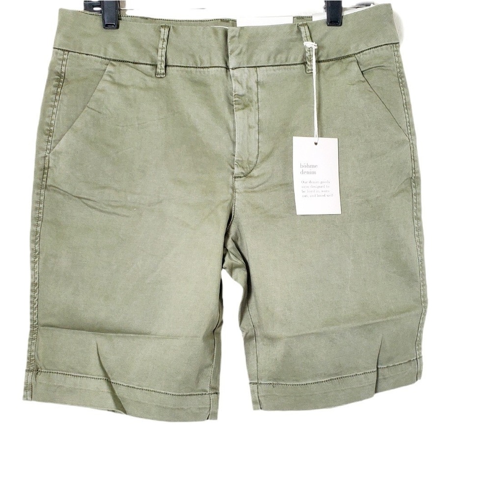 Bohme‎ NWT Olive Green Cotton Chino Bermuda Shorts Size 30